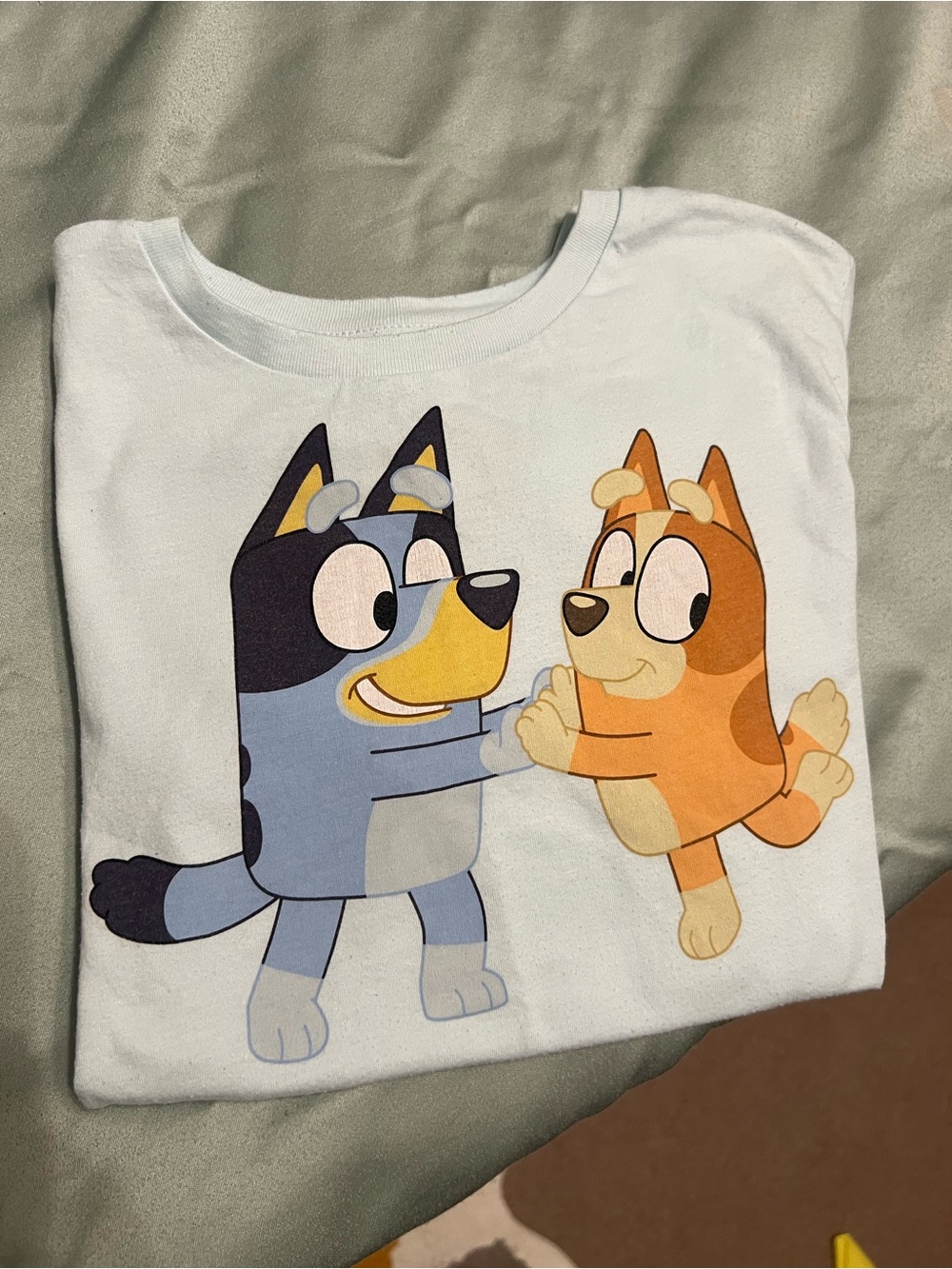 Bluey and Bingo t shirt small 6/6x light blue boys or girls shirt